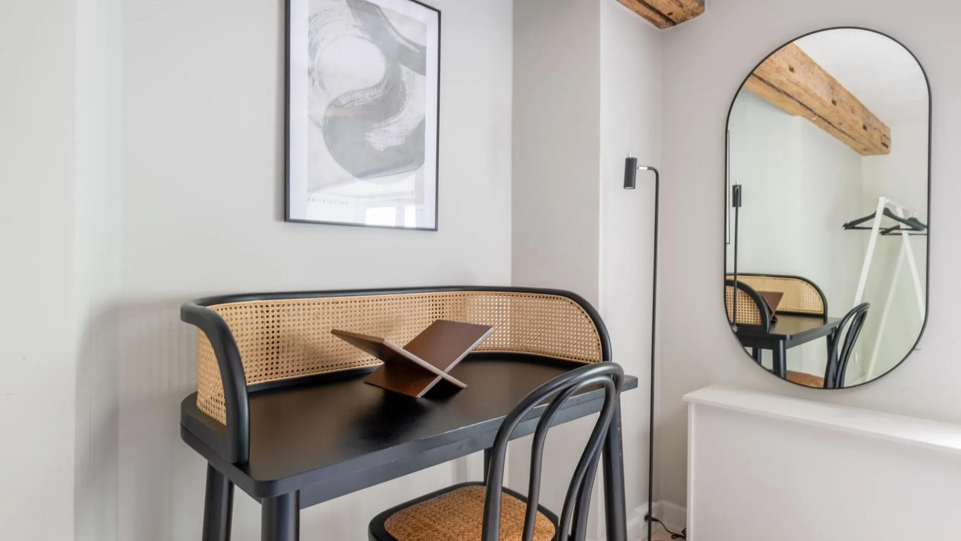 City Apartment With Exposed Ceiling Beams Copenhagen