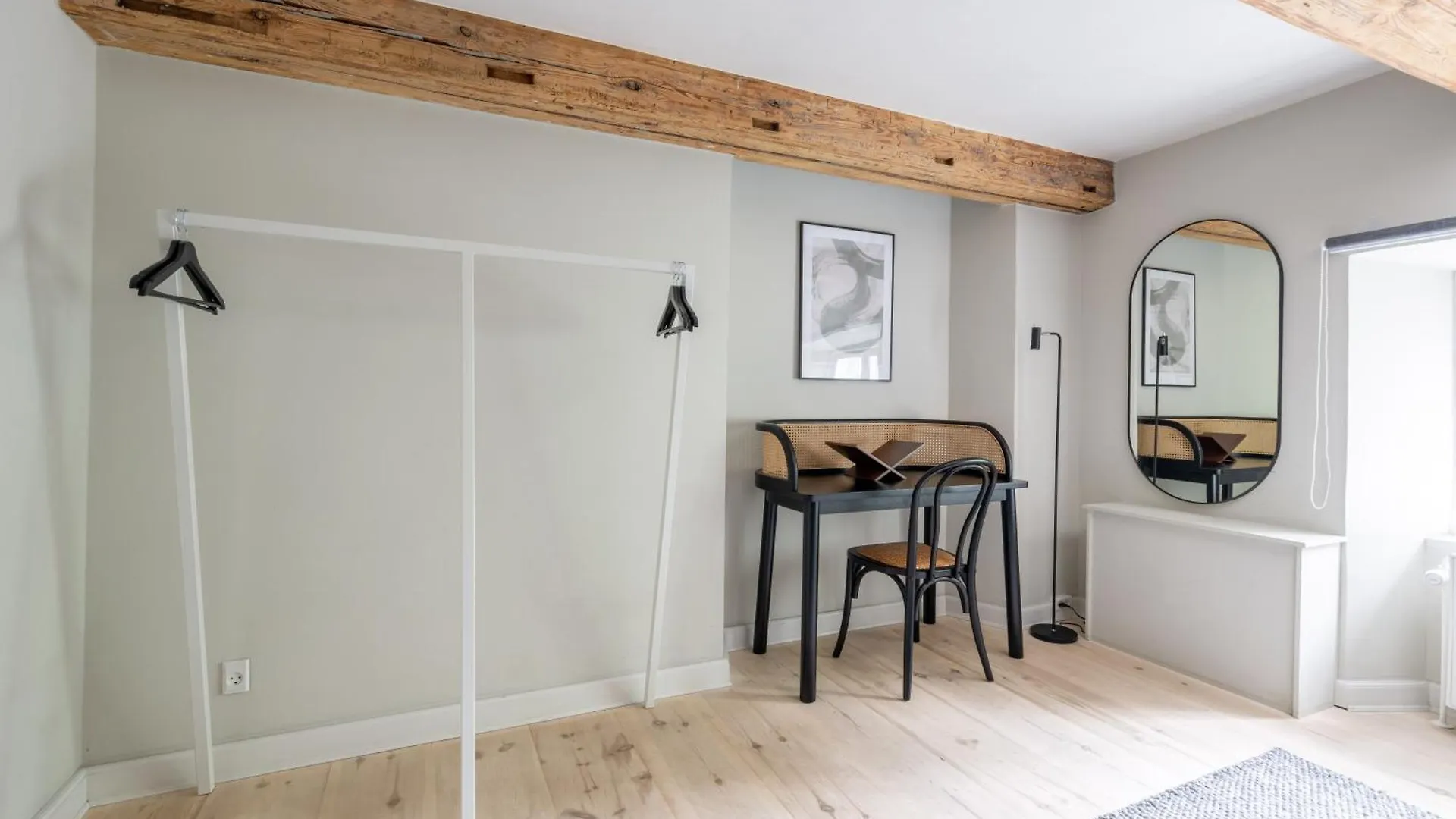 City Apartment With Exposed Ceiling Beams Copenhagen Denmark