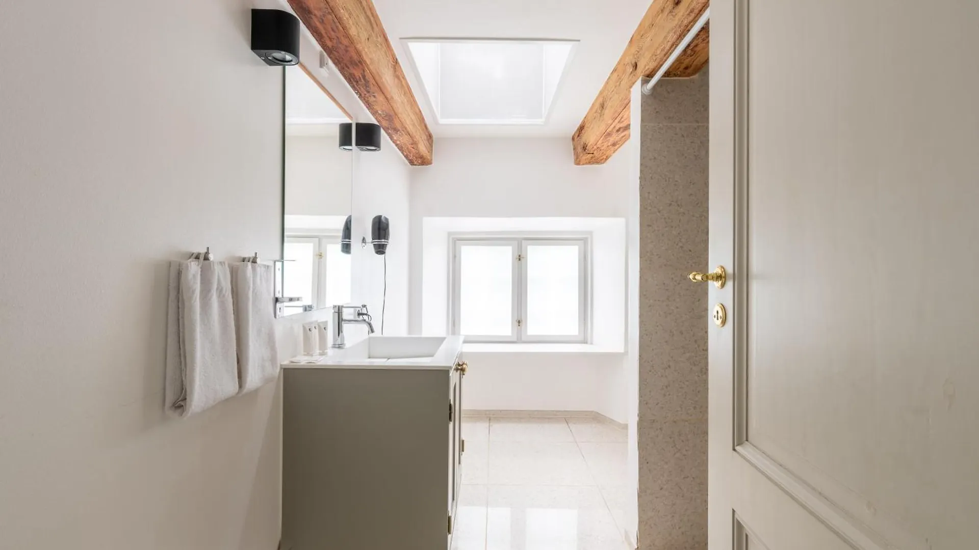 City Apartment With Exposed Ceiling Beams Copenhagen